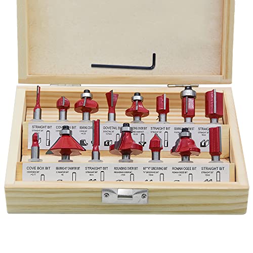1/4 inch Router Bit Set (15pcs kit)