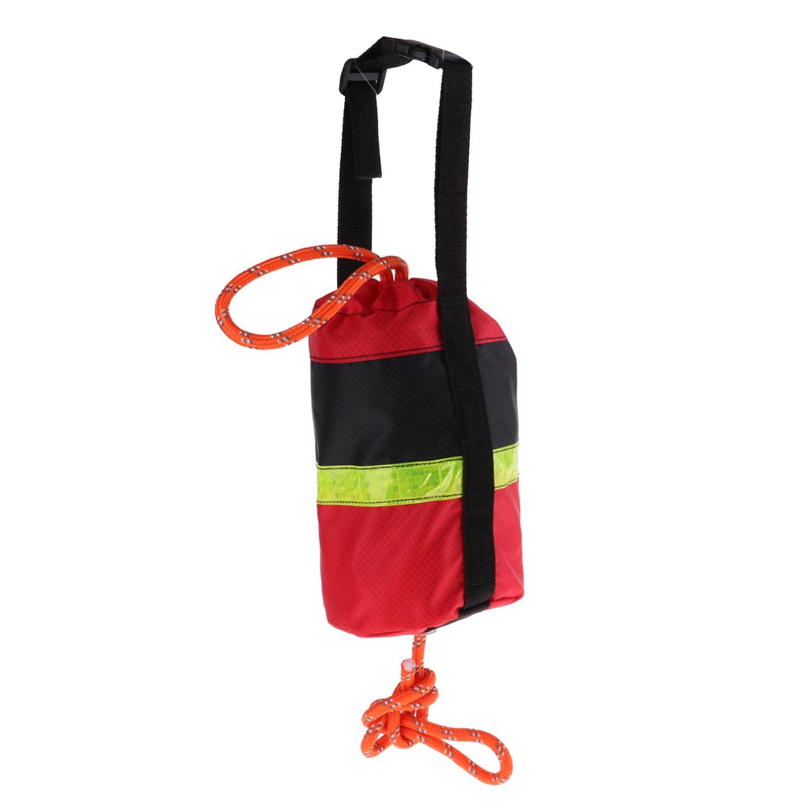 Wurfsack Rettungswurfleine/Schwimmseil Mit Tasche - 31 Meter Reflektierendes Seil Rot Schwarz Tasche