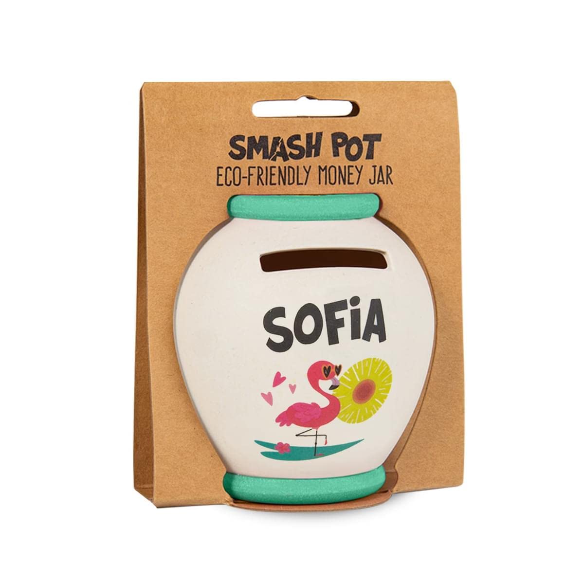 History & Heraldry Personalised Bamboo Smash Pot Money box (Sofia)