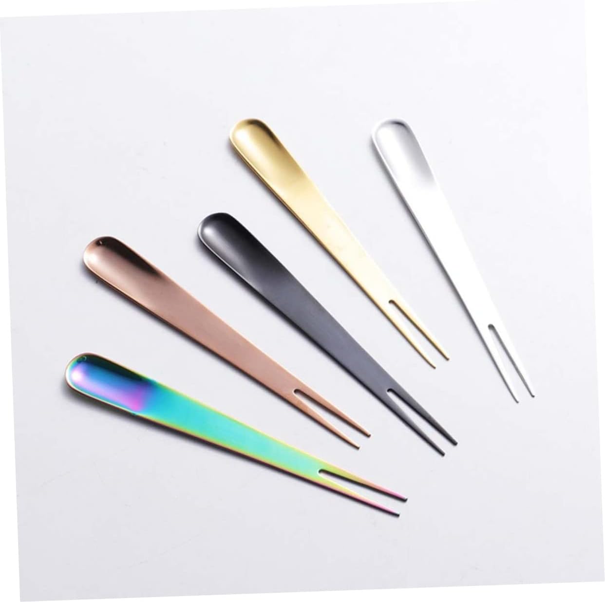 Stainless Steel Dessert Forks Golden Cake Fruit Fork