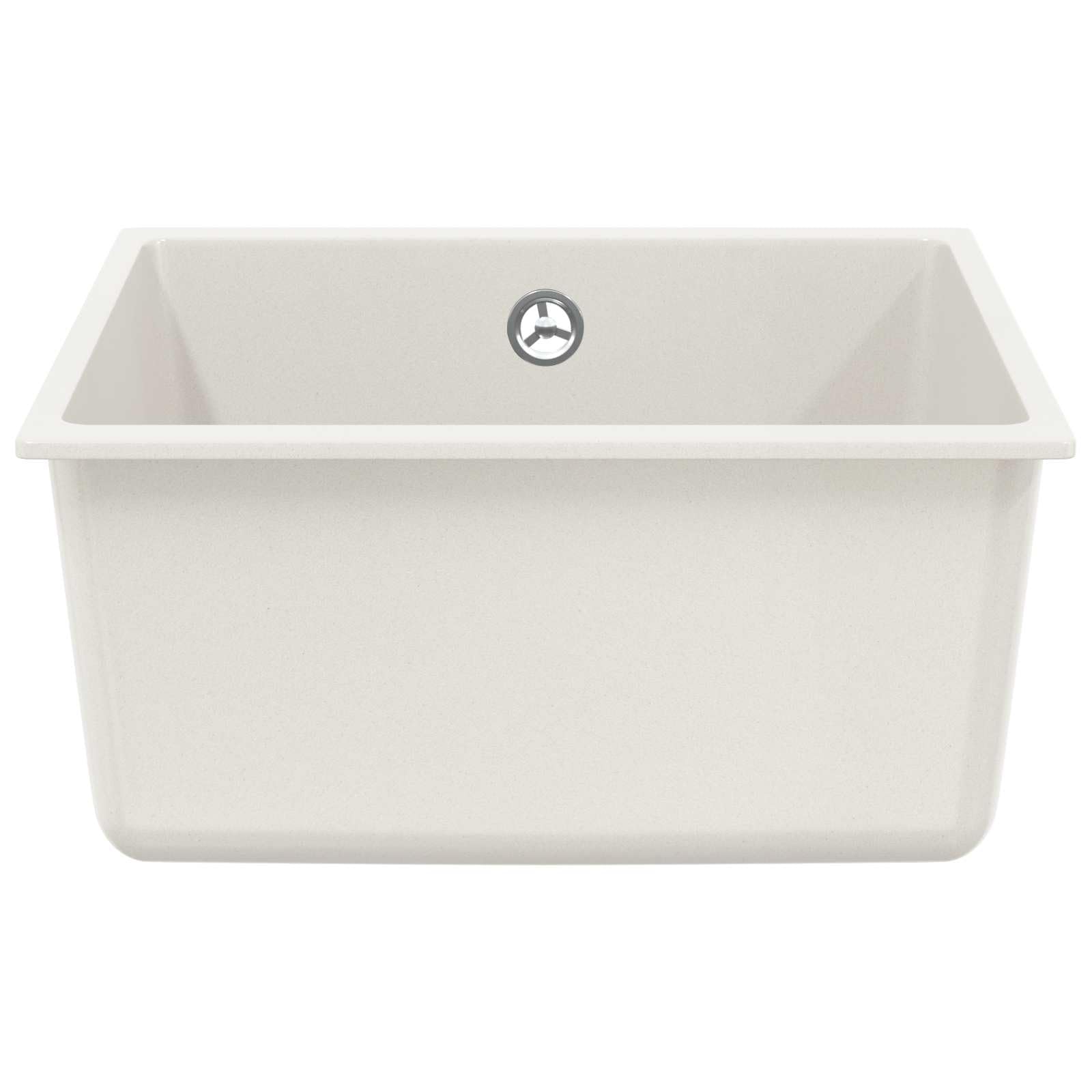 Fregadero de cocina moderno de granito blanco 430 x 460 mm 80% cuarzo 20% resina con escurridor y accesorios de instalación para diseño contemporáneo