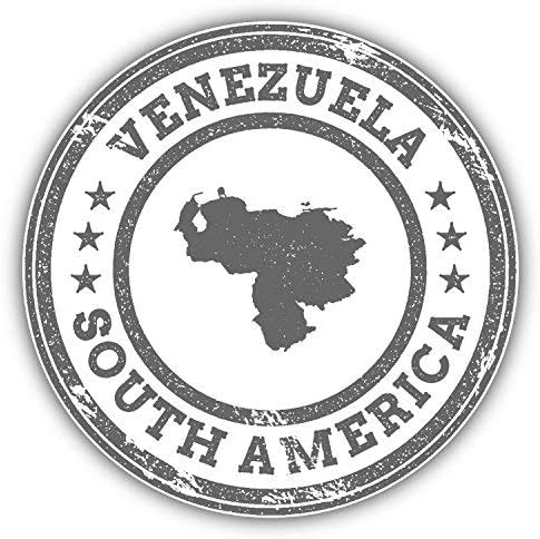 DG Graphics Venezuela Map South America Grunge - Sello de goma para decoración de viaje, 5 x 5 pulgadas, calcomanía de vinilo para pared, ventana,