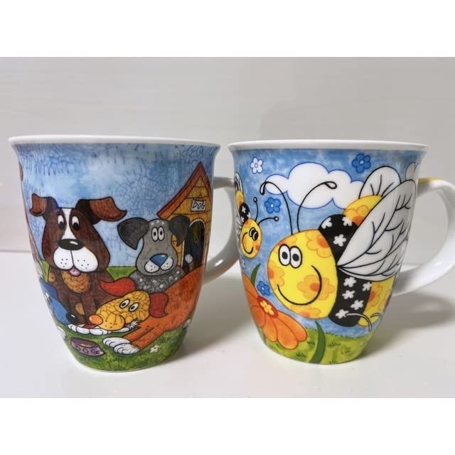 Dunoon マグカップ　２個セット Amazon.co.jp: DUNOON ダヌーン マグカップ 2個セット 蜂 犬 レア イヌ