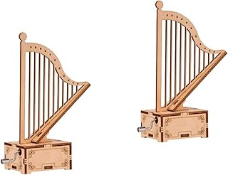 Wooden Harp Model 2pcs Box 3 d Puzzles Bulk Puzzles for Kids Chritmas Puzzles DIY Model Building Music Box Ornament Treasure Box Gift Manual Music Box Handwork Music Box 3d