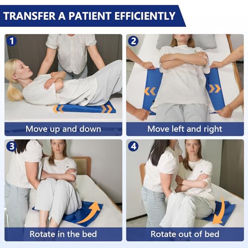 Tubular Patient Slide Sheet for Vehicles, Wheelchairs and Bed Transfers, Washable & Reusable Sliding Transfer aids for Moving Elderly, Draw Sheet for Turning, Repositioning, Sliding (17.7\" x 25.2\") - Thumbnail 7