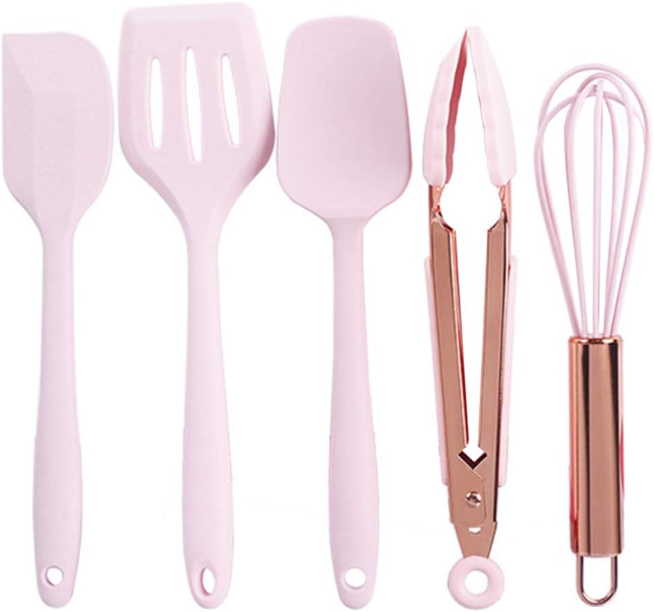 5pcs Silicone Baking Tools Boy Girl Food-grade Scrapers Whisk and Clips for Cake Bread Making Safe Multi-functional Kitchen Utensils