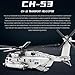 Helixsun CH-53E Super Stallion Helicopter Building Kit, 1/35 Military Helicopter Building Blocks for Kids Ages 11+, MOC-127265 Army Airplane Bricks Toys (2,192 Pieces)