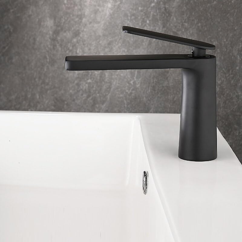 Mitigeur eau chaude froide laiton noir bain cuisine robinet de lavabo