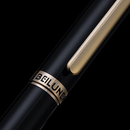 Miniatura 4 de Pluma estilográfica de lujo lacada con piano, borde de oro de 24 quilates, punta fina, convertidor de tinta Schneider de Alemania y 6 cartuchos de