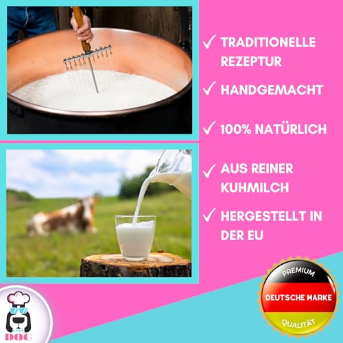 Chef Dog Kaukäse für Hunde XS/S mit Spirulina und präbiotischer Chicoréewurzel - Glutenfreie Käseknochen - Käsestangen für Hunde frei von Zusatzstoffen - Das Yak Kaukäse Rezept weiterentwickelt