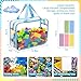 4 Packs 4 Colors Large Toy Storage Bags with Zipper and Labels, Clear PVC Waterproof Toy Organizers Bags for Board Games, Puzzles Pieces, Building Blocks, Handmade Accessories