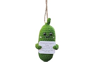 K-Dorky Cucumber - Cute Car Ornament Crochet Orchid Potted Plant Decor