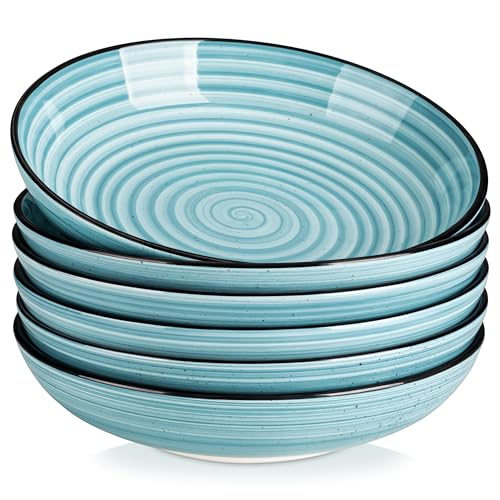 vancasso Bonbon Suppenteller 6er Set, Suppenschalen Steingut, 1500ml Pastateller groß tief, Nudelschalen… – Ansicht 1