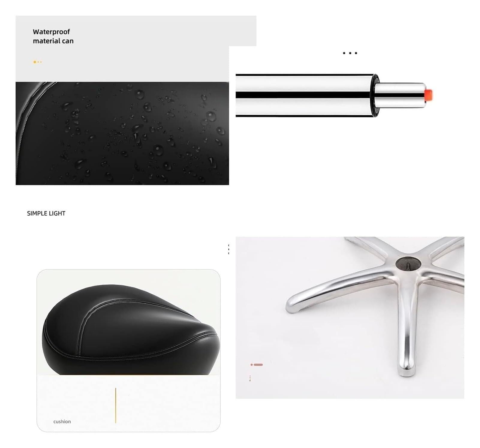 Silla de Oficina, Silla de Escritorio, Taburete con Ruedas, Giratorio, Altura Ajustable, Taburete ergonómico Resistente for Laboratorio, clínica,(B)