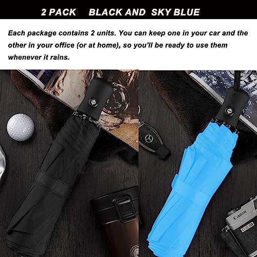 Image of SIEPASA Umbrella for Men - Automatic Large Size Foldable Umbrella with Travel Cover for Man and women - 3 fold Windproof umbrella