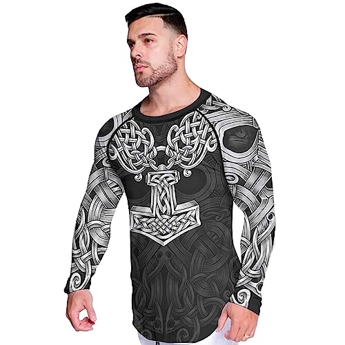 Viking Rash Guard Long Sleeve Baselayer Skins Performance Fit Compression Shirt MMA BJJ Stretchable Fabric4