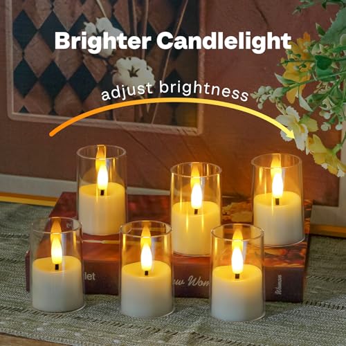 Image of Yeelida 15pcs Battery Operated 1.7 inch x2.5 inch Clear Acrylic Remote LED Tea Lights, Flameless 2 /4 /6 /8h Timer Fake Ivory Bulk Votive Candles with Batteries, Flickering Warm Light Pure Plastic Tealights