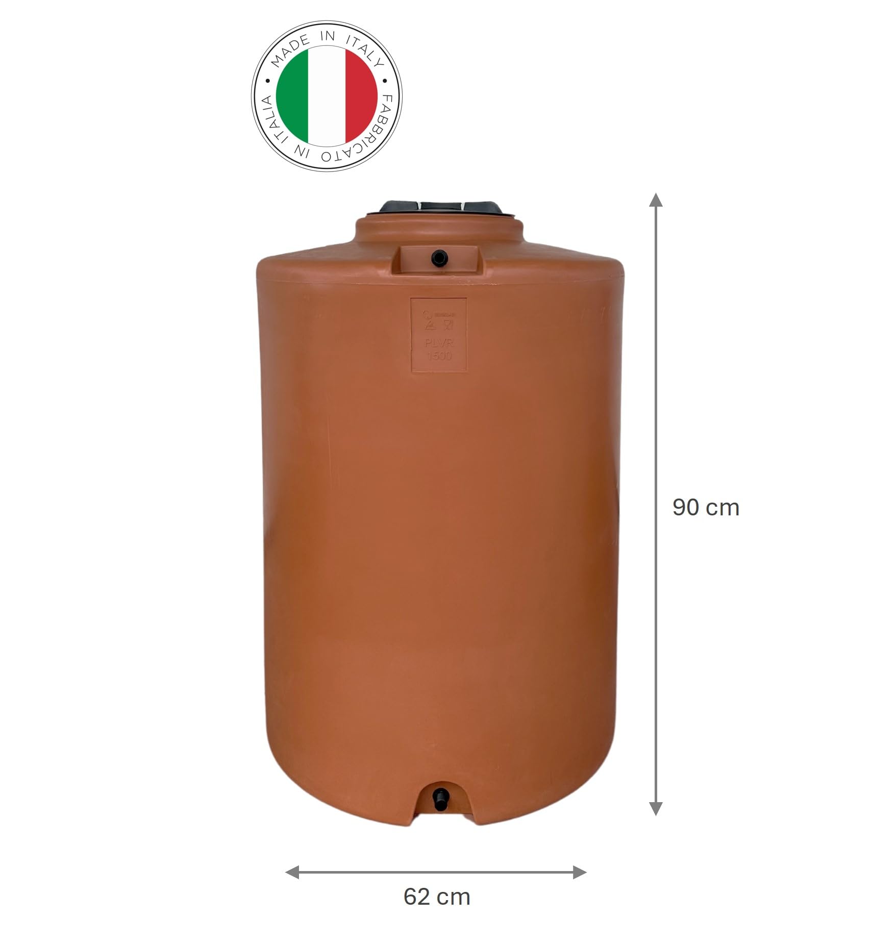 Serbatoio Polietilene per acqua Cilindrico Verticale mod. 220 litri Made in Italy