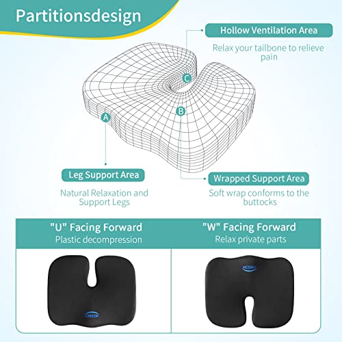 Nicesky Seat Cushion Posture Cushion Tailbone Sciatica Back Butt Pain Relief Comfort Chair Pads Car Office Desk Computer Accessories Memory Foam Pillow #TOP1