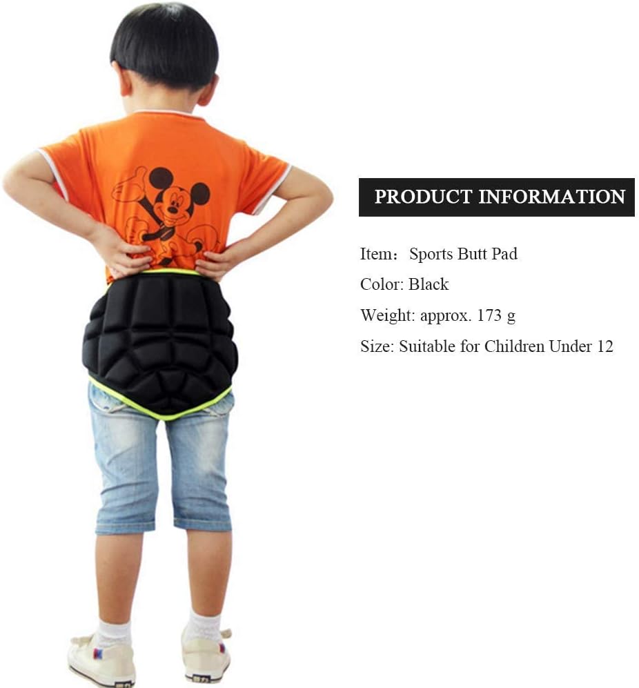 FILFEEL Protective Butt Pad, Children Extreme Sports Hip Pad Hockey Ski Snow Boarding Skate Hip Mat Padded Impact Shorts (Children Under 12 Years Old)