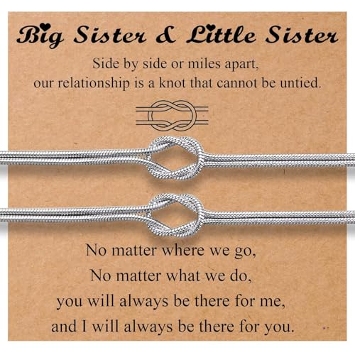 2Pcs Knot Bracelets for Girls Big and Little Sister, Best Friends Friendship Bracelets for Birthday Christmas