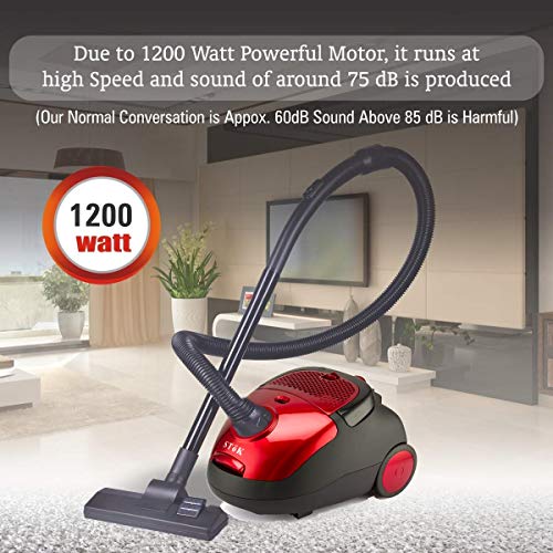 Image of SToK 1200-Watt Vacuum Cleaner for Home Use with 4 Dust Bags (Red)