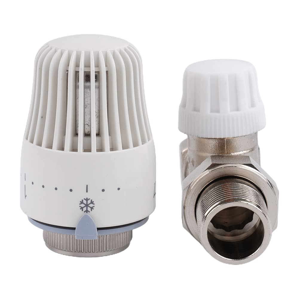 Valvola Termostatica di Miscelazione 3/4 Pollici per Termosifone e Riscaldamento a Pavimento - Testa Termostatica con Limitatore di Temperatura (2 Pezzi)