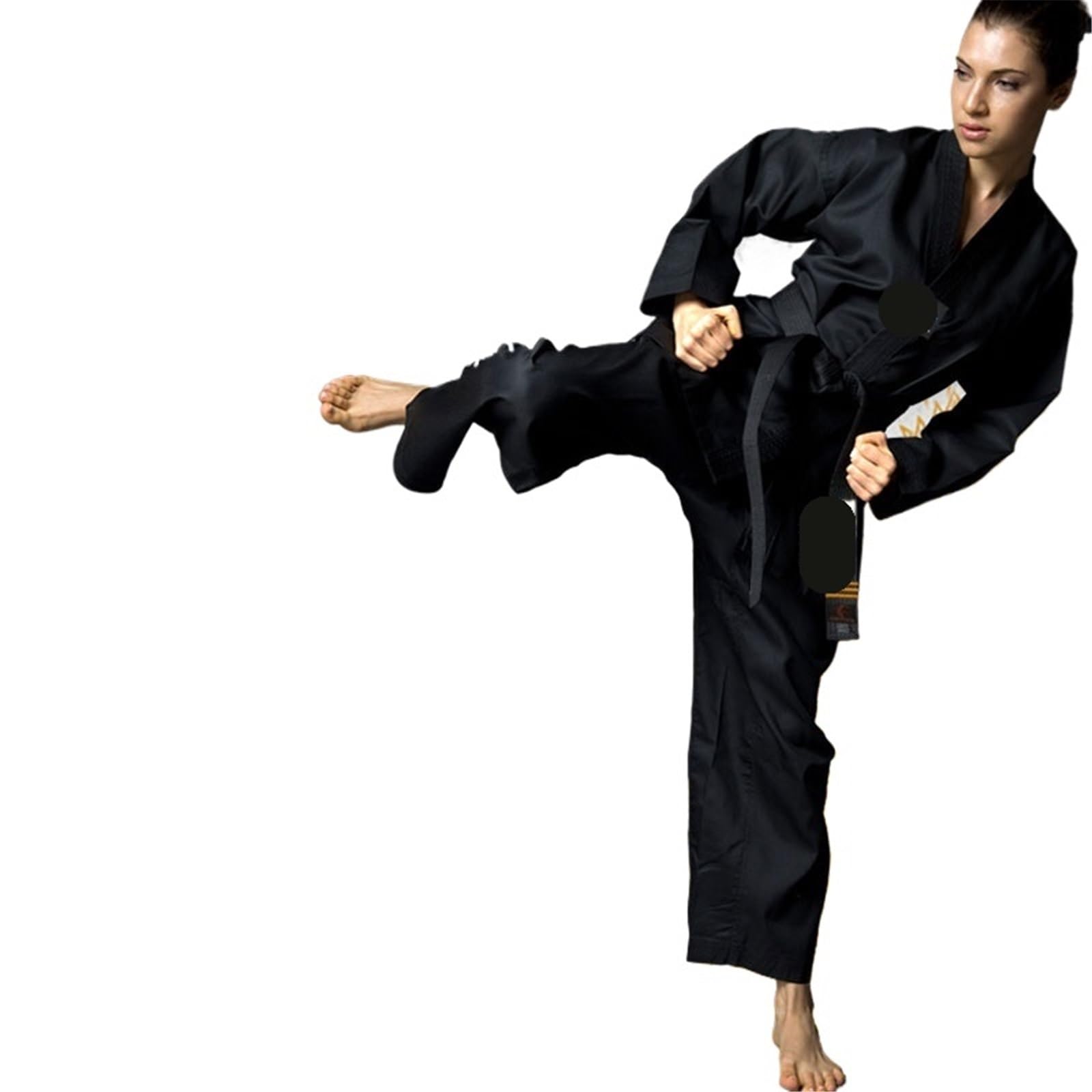 Kimono da Karate Uniforme da Taekwondo Nera for Uomo e Donna, dobok da Taekwondo in Cotone(S 140)