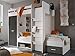 Produktbild möbelando Etagenbett Kinderbett Hochbett Stockbett Funktionsbett Jugendbett Bett Mimi I Weiß/Betonoxid