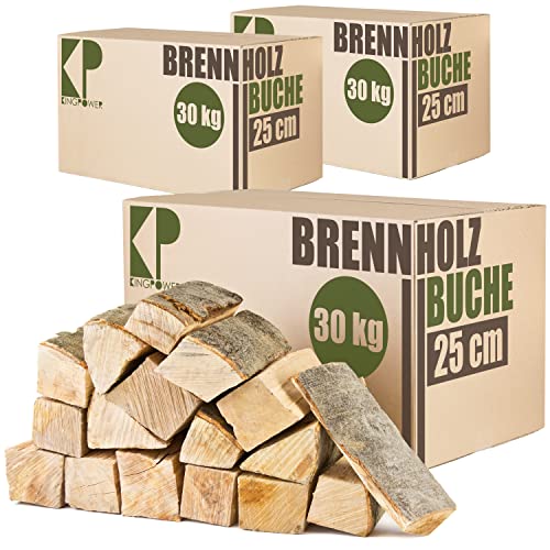 Buche Brennholz 60 Kg Kaminholz - Kammergetrocknet <18% Restfeuchte | 25 Cm Scheite
