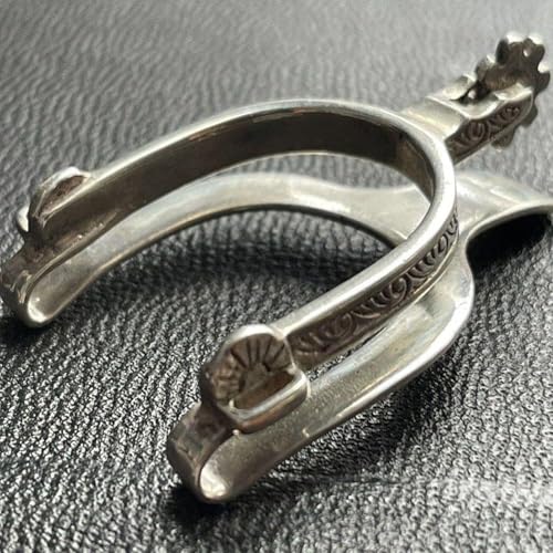 Rare Vintage Western Spur Silver Money Clip, Personalised Engraved Money Clip, Retro Spur-Shaped Cash Clip, Western Themed Metal Cash Clip Bill Holder, Horse Rider Accessory Gifts for Men3