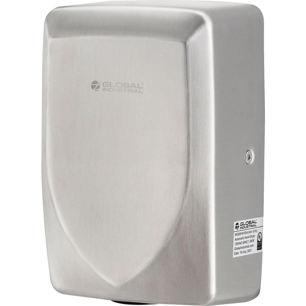 Global Industrial 641591 High Velocity Automatic Hand Dryer - ADA Compliant Brushed Stainless 120V