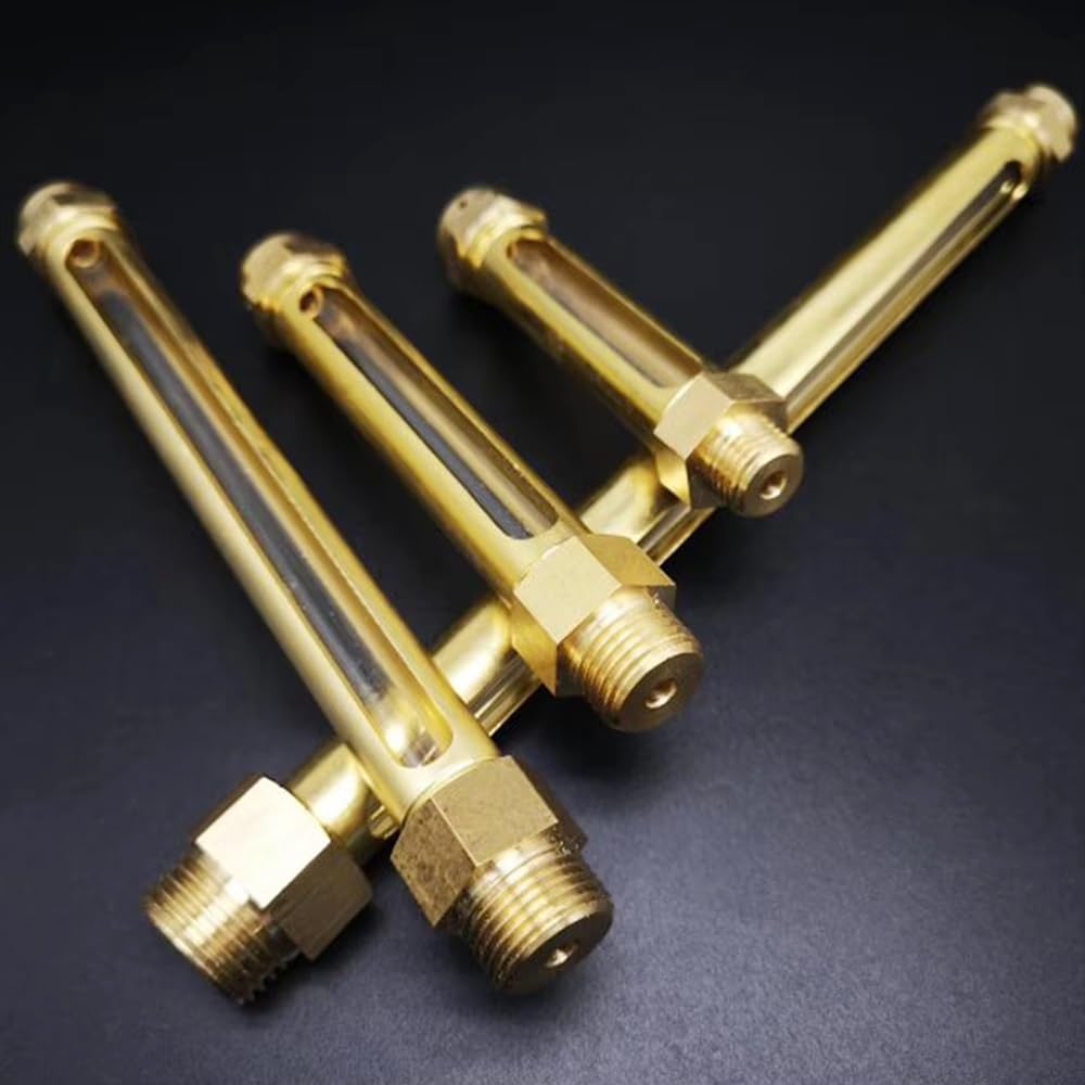 Mosiężny wziernik poziomu oleju - podwójny okienko, gwint męski (1/4"-1/2" BSP/M10-M16) 1 szt.(100mm M14x1.5mm)