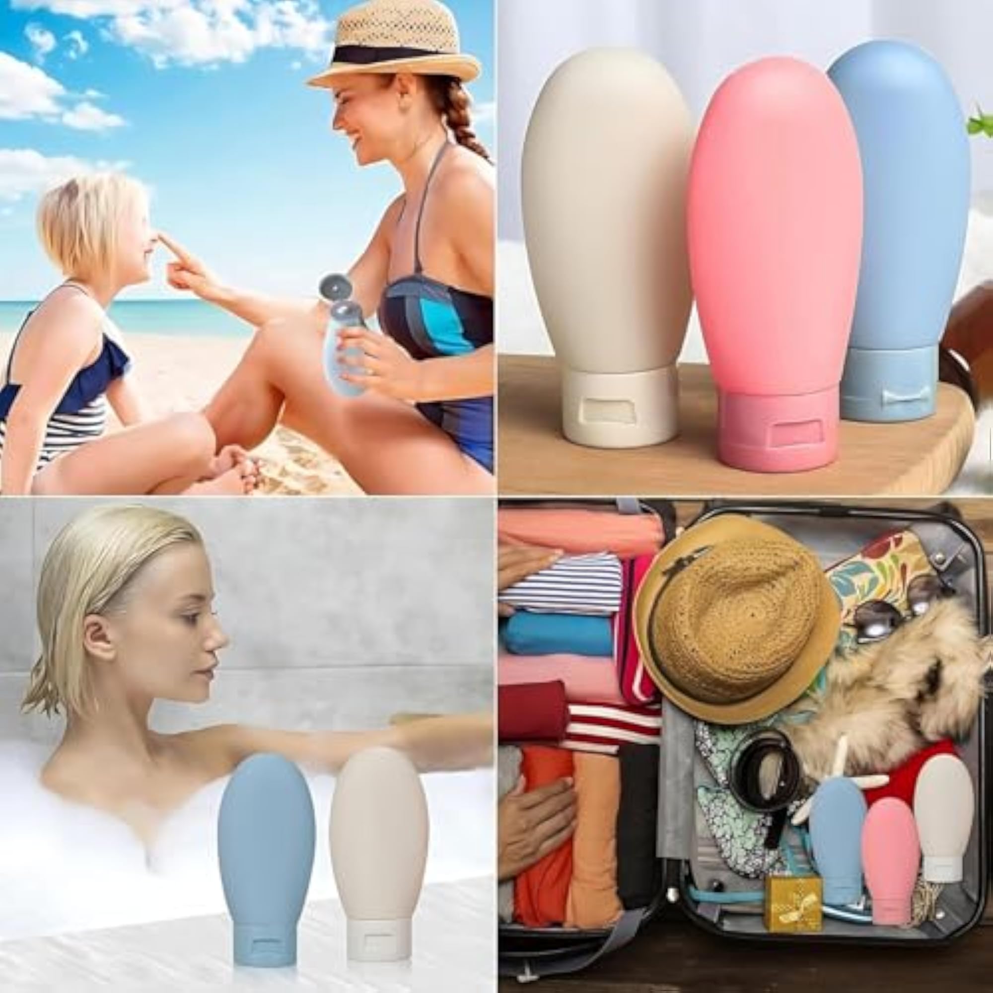 3pc Silicone Travel Bottles Set, 60ml