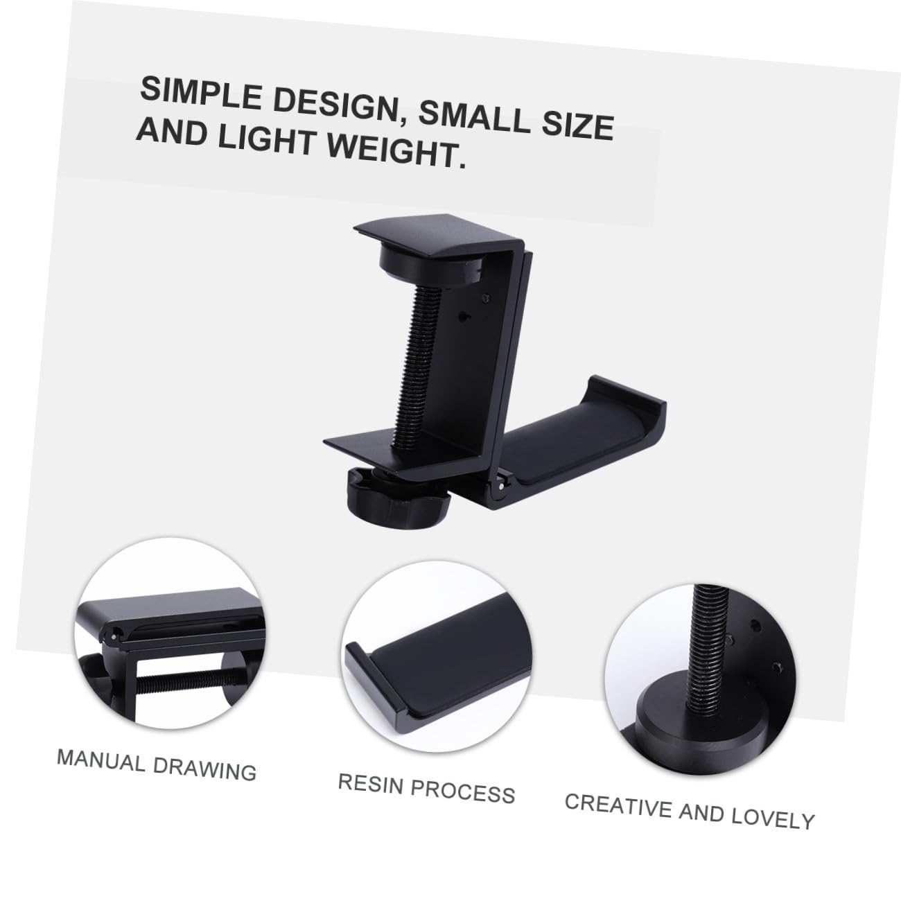 Hemobllo 2piezas Soporte De Auriculares De Metal para Escritorio Gancho Duradero y Práctico para Almacenamiento De Auriculares Casa Oficina y Escuela Negro