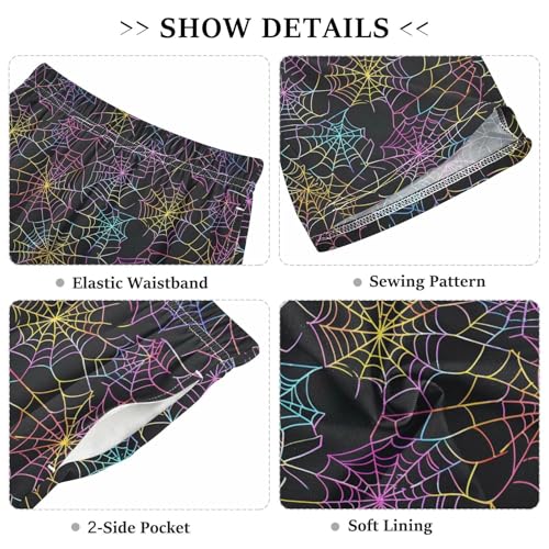 Webs Pattern Pajama Pants Short Sleep Pants Pajama Bottoms Elastic Waist with Pockets 6-14 Years3