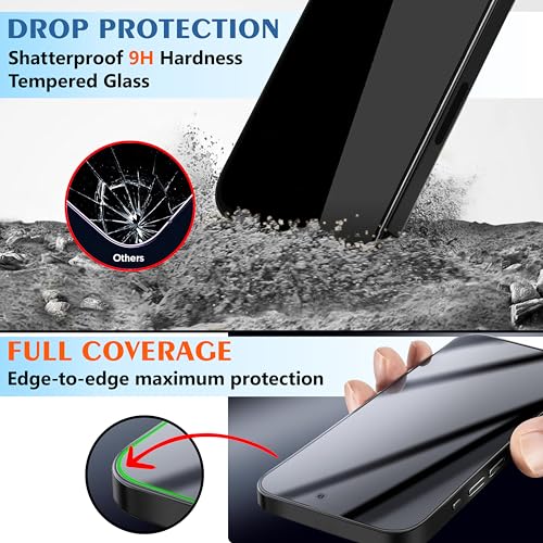 Image of CEDO Privacy Tempered Glass for iPhone 11 Pro /iPhone X /iPhone Xs | Anti-Spy Screen Protector Full HD Quality Tempered Glass Edge to Edge Coverage with Easy Installation Kit (Black)