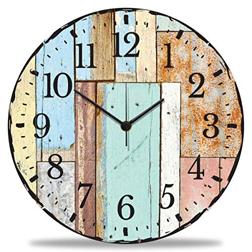 GRAVURZEILE Reloj de pared de madera Luv diseño vintage, silencioso, sin tictac, 30 cm de diámetro, relojes de pared de diseño para salón, dormitorio y cocina Cover