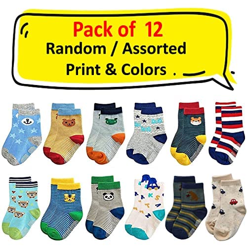 Image of Kidbee Baby Boy's Organic Cotton Anti Slip Grippers Socks