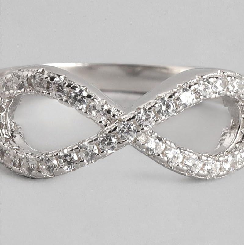 925 Sterling Rhodium Plated Infinity CZ Jewelry Set