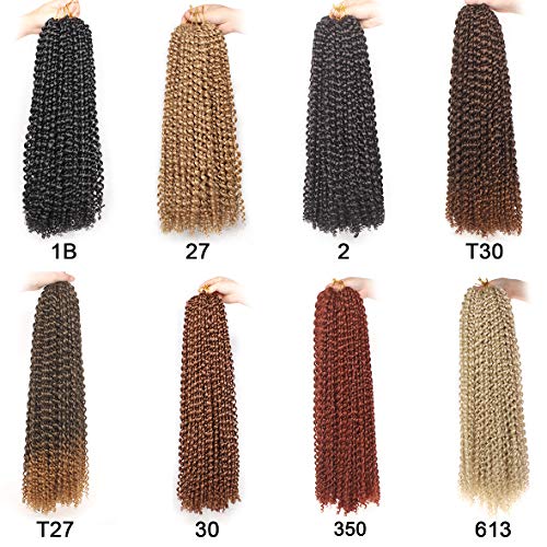 Leeven 2 Packs 24 Inch Copper Red Passion Twist Hair For Butterfly Locs Long Bohemian 350# Water Wave Passion Twists Crochet Braiding Hair 18 Strands/Pack Hot Water Setting Synthetic Braids Hair #TOP7