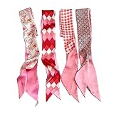 QTMY 4 Pack Purse Scarf for Bags Silk Head Scarf for Hair Handbag Women Scarfs Band Hair Neck Scarves Fashion Gifts,04