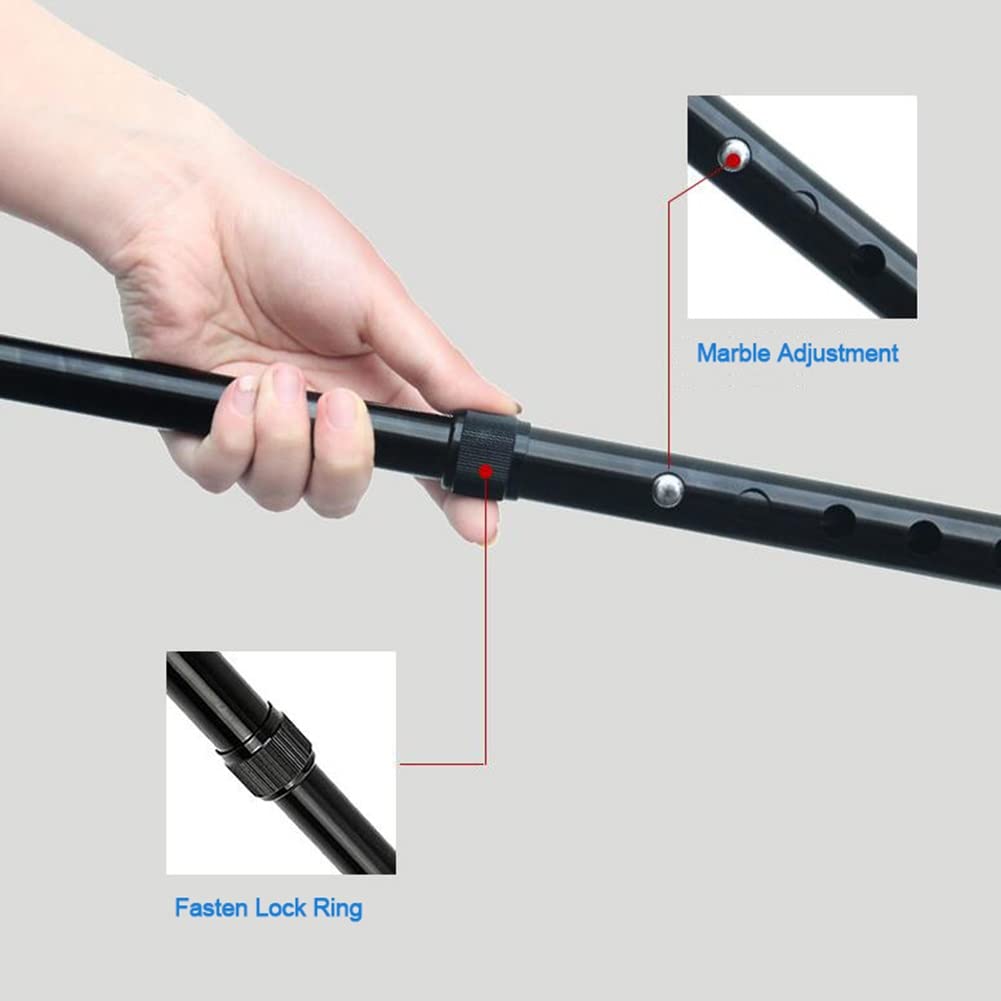 Regulowana laska, lekka aluminiowa laska do chodzenia, laska do chodzenia z ergonomicznym uchwytem i paskiem na nadgarstek (73-95 cm)
