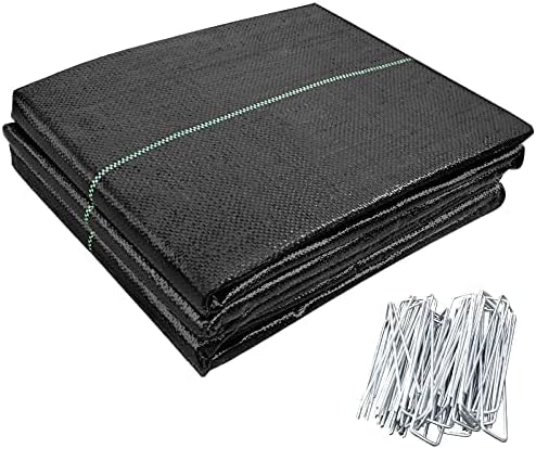 OK5STAR 3ftx100ft Garden Weed Barrier Landscape Fabric with 50 pcs Garden Staples Heavy Duty Weed Control Weed Block Gardening Mat Ground Cover Weed Cloth Geotextile Fabric
