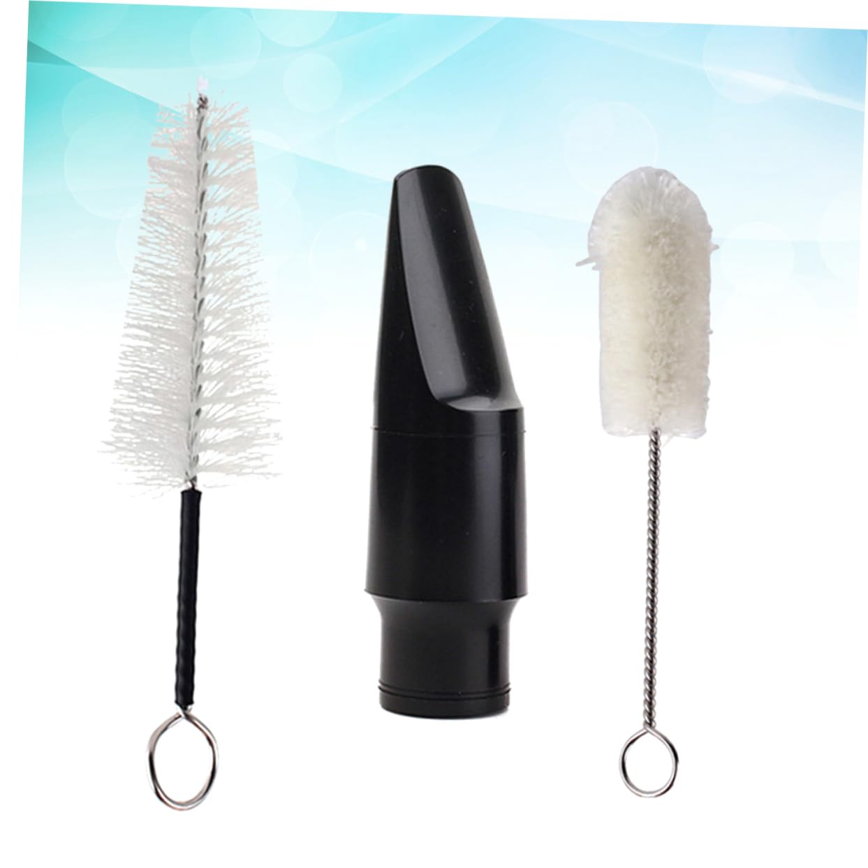 ibasenice 3pièces Mouthpiece Pour Saxophone Alto Avec Brosses De Nettoyage Accessoires Pour Instruments De Musique Blanc