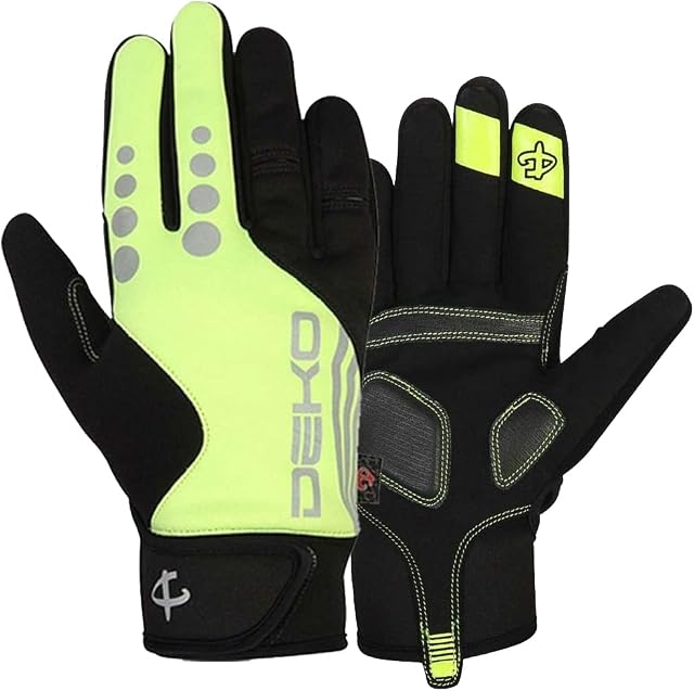 DEKO Cycling Gloves Full Finger Mountain Bike Gloves with Anti-Slip Shock-Absorbing Pad Breathable,Touchscreen MTB Road Biking Gloves for Mens and womens