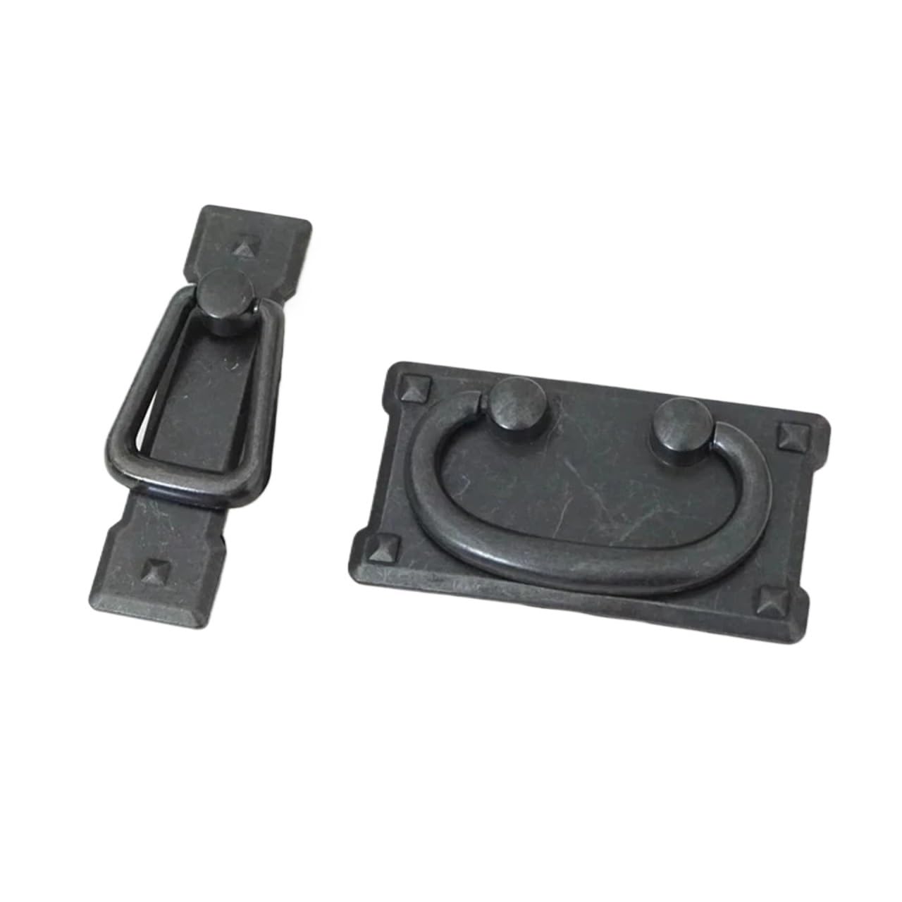 Cidegoo Antique Black 2Pcs Vintage Cabinet Handles Drop Pulls Silver Bronze Cupboard Door Knobs