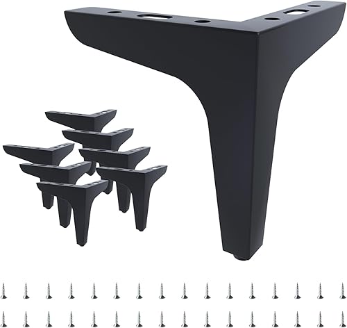 Patas de metal para muebles de 5 pulgadas, 8 piezas de estilo moderno, patas triangulares, patas de sofá, patas de silla, patas de repuesto para