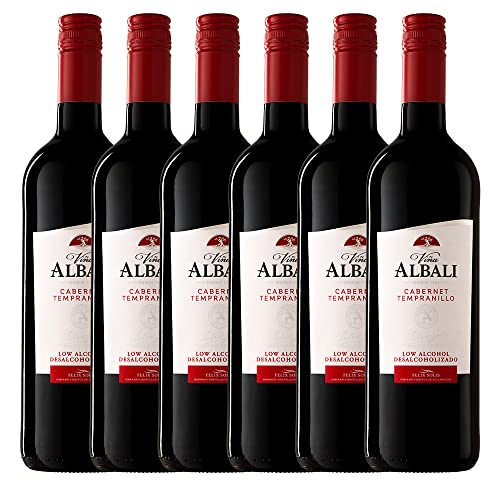 Viña Albali Tinto Cabernet Tempranillo Low Alcohol, Paquete de 6 ...