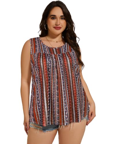 Image of Women Plus Size Tank Top Casual Summer Tops Loose Fit Sleeveless T Shirts Trendy Crewneck Tunic Tees 2026
